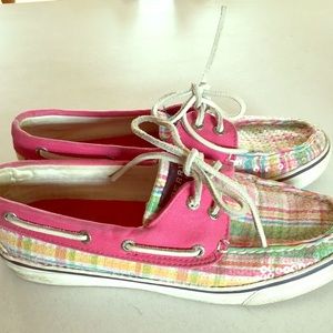 Sperry loafers pink with sequins so cute & comfortable.